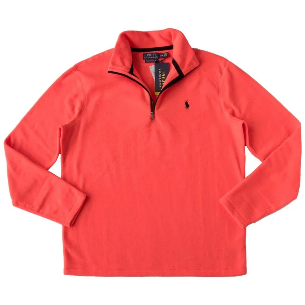 NEW Polo Ralph Lauren Performance Micro Fleece Jacket!  Orange  Soft Lightweight